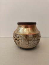 Load image into Gallery viewer, &quot;Large Textured Vase with Brown Rim&quot; from the Going for Gold Series

