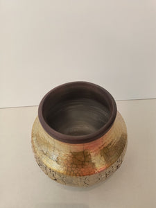 "Large Textured Vase with Brown Rim" from the Going for Gold Series