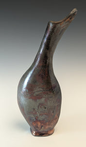 Raku Goose Neck Vase/Bottle