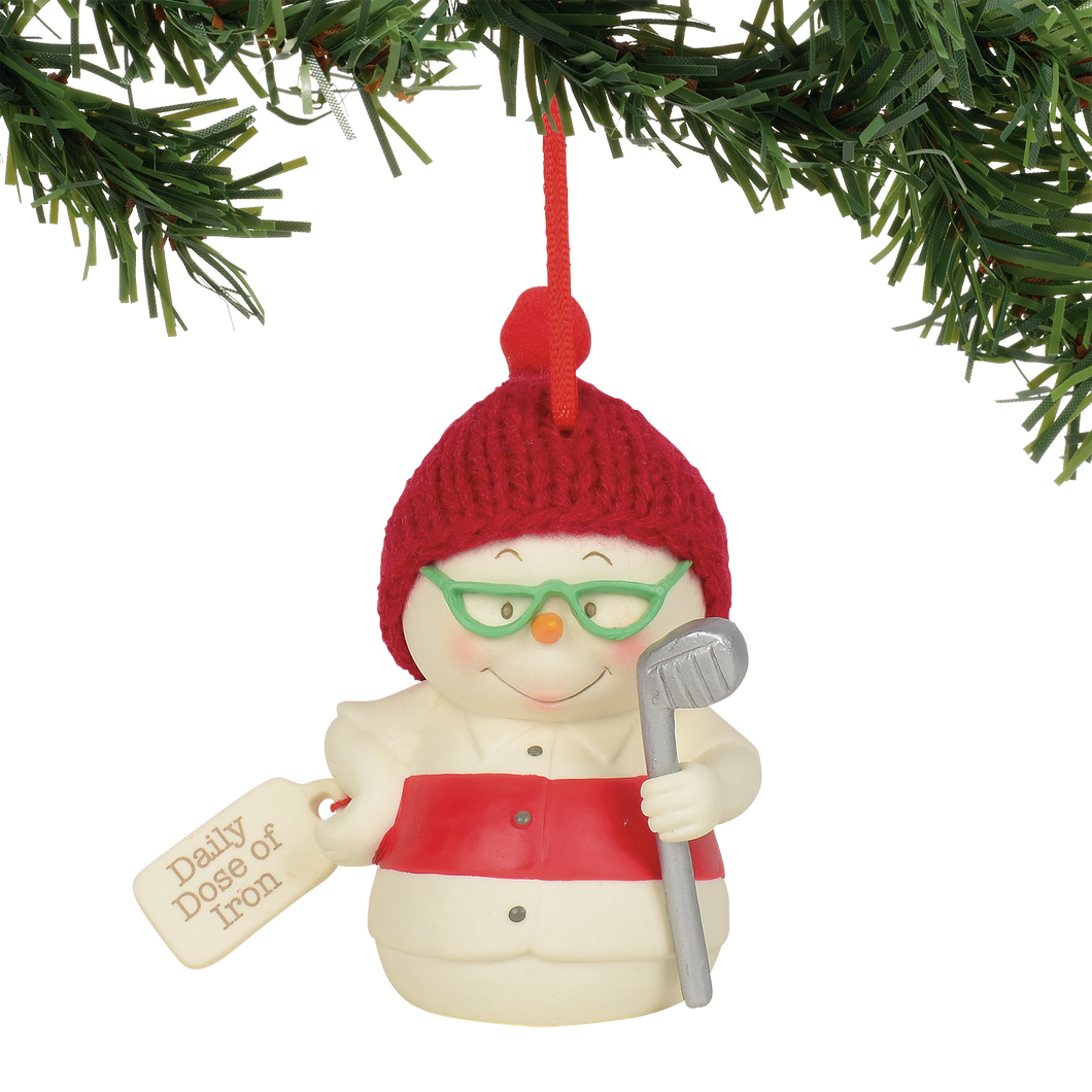 Daily Dose Of Iron Snowman Ornament