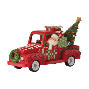 Santa in a Red Truck