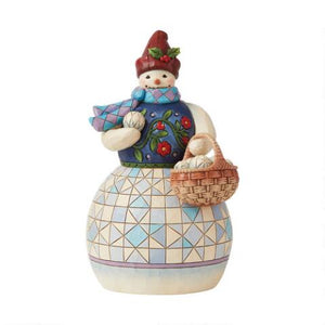 Snowman with a Basket of Snowballs