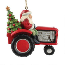 Load image into Gallery viewer, Santa Driving a Tractor Ornament
